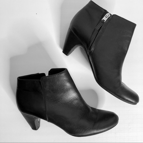 Sam Edelman Shoes - SOLDSam Edelman Black Leather Cone Heel Ankle Boot